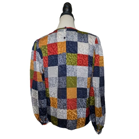 Vintage Nicola Patchwork Print Blouse Women’s Size 10– Made in USA - Picture 3 of 10